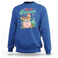 Tis The Season Groovy Retro Christmas Gingerbread Hot Cocoa Sweatshirt - Wonder Print Shop