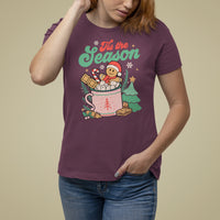 Tis The Season Groovy Retro Christmas Gingerbread Hot Cocoa T Shirt - Wonder Print Shop