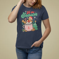 Tis The Season Groovy Retro Christmas Gingerbread Hot Cocoa T Shirt - Wonder Print Shop