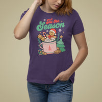 Tis The Season Groovy Retro Christmas Gingerbread Hot Cocoa T Shirt - Wonder Print Shop