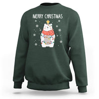 Polar Bear Christmas Tree Costume Red Scarf Merry Christmas Sweatshirt - Wonder Print Shop