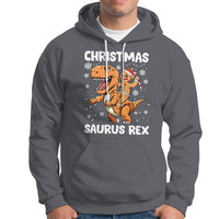 Christmas Saurus Gingerbread Dinosaur Riding Funny Cookie Hoodie - Wonder Print Shop