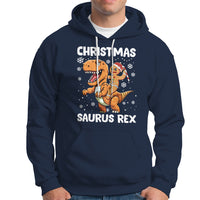 Christmas Saurus Gingerbread Dinosaur Riding Funny Cookie Hoodie - Wonder Print Shop