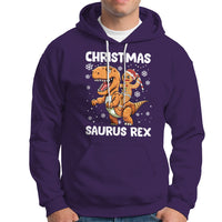 Christmas Saurus Gingerbread Dinosaur Riding Funny Cookie Hoodie - Wonder Print Shop