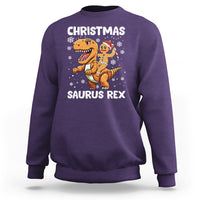 Christmas Saurus Gingerbread Dinosaur Riding Funny Cookie Sweatshirt - Wonder Print Shop