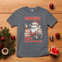 Christmas T Shirt Civing Muscles Santa Weightlifting Gymer - Wonder Print Shop