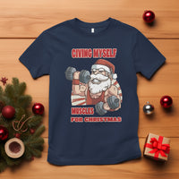 Christmas T Shirt Civing Muscles Santa Weightlifting Gymer - Wonder Print Shop