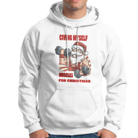 Christmas Hoodie Civing Muscles Santa Weightlifting Gymer - Wonder Print Shop