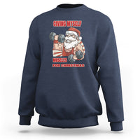 Christmas Sweatshirt Civing Muscles Santa Weightlifting Gymer - Wonder Print Shop