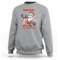 Christmas Sweatshirt Civing Muscles Santa Weightlifting Gymer - Wonder Print Shop