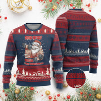 Xmas Santa Gymer Ugly Christmas Sweater Civing Muscles Santa Weightlifting - Wonder Print Shop