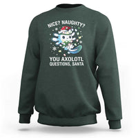 Christmas Axolotl Sweatshirt Nice Naughty You Axolotl Questions Santa - Wonder Print Shop