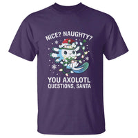 Christmas Axolotl T Shirt Nice Naughty You Axolotl Questions Santa - Wonder Print Shop