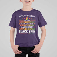 Black Pride T Shirt For Kid Never Apologize For Your Blackness Black History Month
