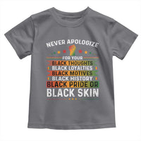 Black Pride Toddler T Shirt Never Apologize For Your Blackness Black History Month