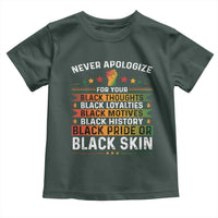 Black Pride Toddler T Shirt Never Apologize For Your Blackness Black History Month
