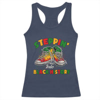 Stepping Into Black History Month Racerback Tank Top