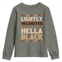 Melanin African Pride Youth Sweatshirt Lightly Melanated Hella Black Black History