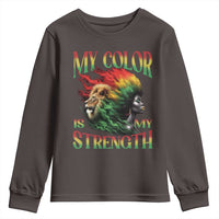 Black Pride Youth Sweatshirt My Color Is My Strength African American Women Lion