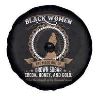 Black Women Pride Spare Tire Cover Made Out Of Brown Sugar Cocoa Honey And Gold Retro