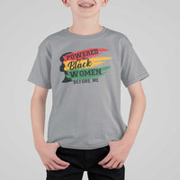 Powered By The Black Women Before Me T Shirt For Kid