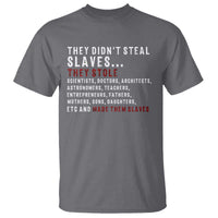Black History T Shirt They Didn't Steal Slaves They Stolen And Made Them Slaves TS09