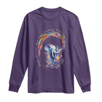 LGBTQ Ally Long Sleeve Shirt Dream Without Fear Love Without Limits Rainbow Watercolor Elephant