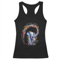 LGBTQ Ally Racerback Tank Top Dream Without Fear Love Without Limits Rainbow Watercolor Elephant