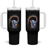 LGBTQ Ally Tumbler With Handle Dream Without Fear Love Without Limits Rainbow Watercolor Elephant