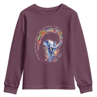 LGBTQ Ally Youth Sweatshirt Dream Without Fear Love Without Limits Rainbow Watercolor Elephant