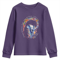 LGBTQ Ally Youth Sweatshirt Dream Without Fear Love Without Limits Rainbow Watercolor Elephant