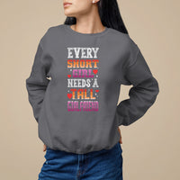 Lesbian Couple Sweatshirt Every Short Girl Needs A Tall Girlfriend - Wonder Print Shop