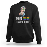 LGBT Pride Sweatshirt More Pride Less Prejudice Rainbow - Wonder Print Shop