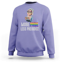 LGBT Pride Sweatshirt More Pride Less Prejudice Rainbow - Wonder Print Shop