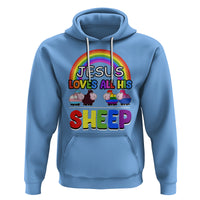 LGBT Pride Hoodie Jesus Loves All His Sheep Lesbian Gay Bisexual Transgender Black White - Wonder Print Shop