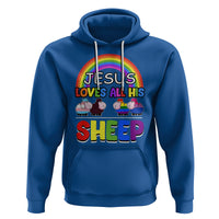 LGBT Pride Hoodie Jesus Loves All His Sheep Lesbian Gay Bisexual Transgender Black White - Wonder Print Shop