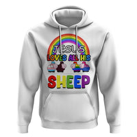 LGBT Pride Hoodie Jesus Loves All His Sheep Lesbian Gay Bisexual Transgender Black White - Wonder Print Shop