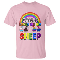 LGBT Pride T Shirt Jesus Loves All His Sheep Lesbian Gay Bisexual Transgender Black White - Wonder Print Shop