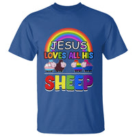 LGBT Pride T Shirt Jesus Loves All His Sheep Lesbian Gay Bisexual Transgender Black White - Wonder Print Shop