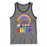 LGBT Pride Tank Top Jesus Loves All His Sheep Lesbian Gay Bisexual Transgender Black White
