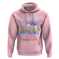 Funny LGBT Pride Hoodie I'm Not Gay I'm Super Gay Cute Rainbow - Wonder Print Shop
