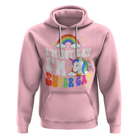 Funny LGBT Pride Hoodie I'm Not Gay I'm Super Gay Cute Unicorn Rainbow - Wonder Print Shop