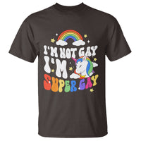 Funny LGBT Pride T Shirt I'm Not Gay I'm Super Gay Cute Unicorn Rainbow - Wonder Print Shop