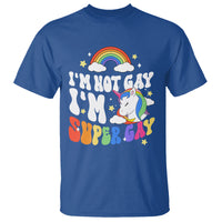 Funny LGBT Pride T Shirt I'm Not Gay I'm Super Gay Cute Unicorn Rainbow - Wonder Print Shop