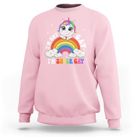 Funny LGBT Pride Sweatshirt I'm Not Gay I'm Super Gay Cute Unicorn Rainbow - Wonder Print Shop