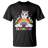 Funny LGBT Pride T Shirt I'm Not Gay I'm Super Gay Cute Unicorn Rainbow - Wonder Print Shop