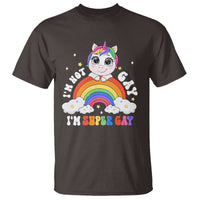 Funny LGBT Pride T Shirt I'm Not Gay I'm Super Gay Cute Unicorn Rainbow - Wonder Print Shop
