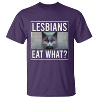 Lesbians Eat What? Funny Scared Cat LGBT Pride T Shirt - Wonder Print Shop