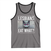 Lesbians Eat What? Funny Scared Cat LGBT Pride Tank Top