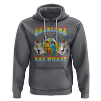 Lesbians Eat What? Funny Scared Cat LGBT Pride Hoodie - Wonder Print Shop
